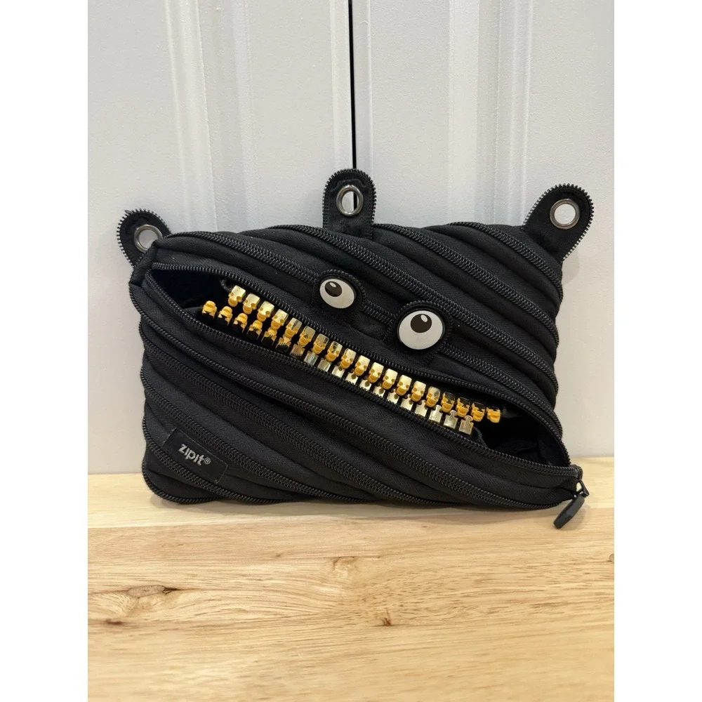 Grillz Zipit Black Monster Binder Pouch Pencil Bag School Pouch